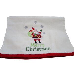 Merry Christmas Santa Embroidered Holiday Hand Towel Jinglis and  Joy EUC